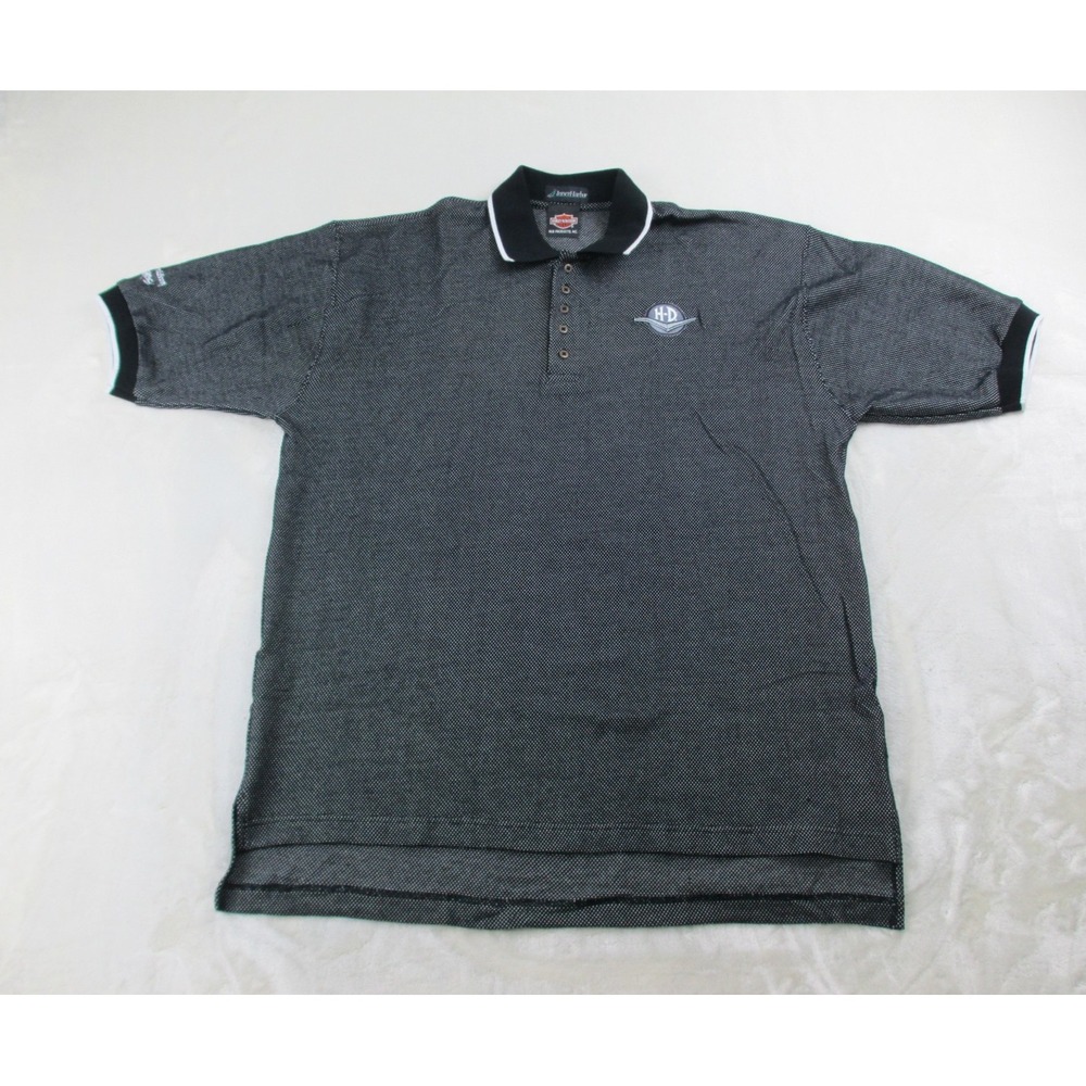 VINTAGE Harley Davidson Polo Shirt Mens Extra Large Black Bahamas Motorcycle